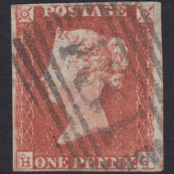 GB QV 1841 1d Pl 74 SG8-B1(1) HG FU Missing Imprimatur 4M Edinburgh 131