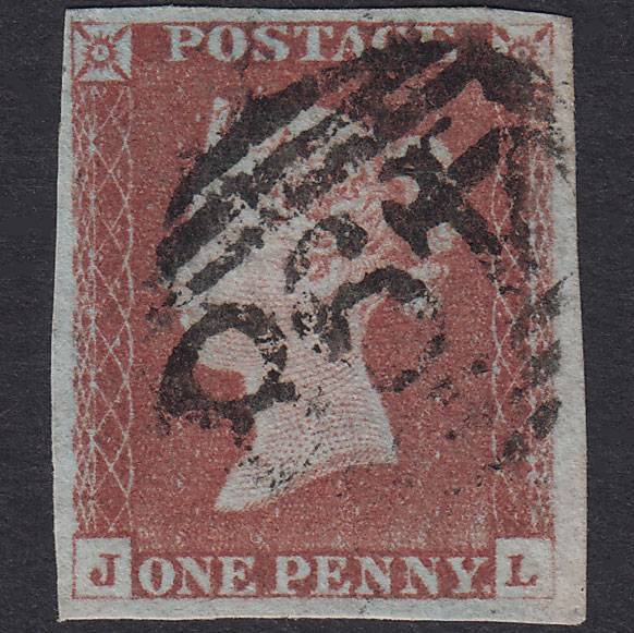 GB QV 1841 1d Plate 66 SG8-B1(1) JL FU 4M Manchester 498 Later State