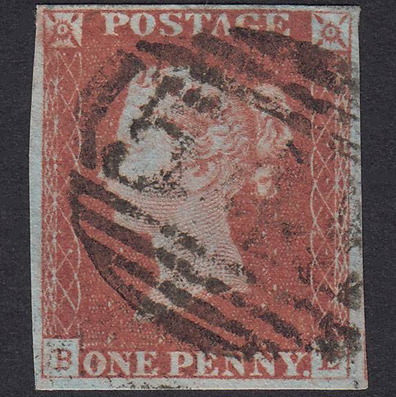 GB QV 1841 1d Red-Brown Plate 76 SG8-B1(1) BE FU Missing Imprimatur 4M
