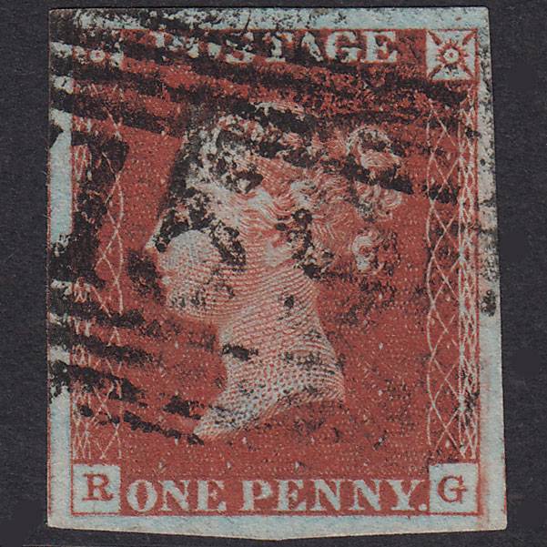 GB QV 1841 1d Plate 57 SG8-B1(1) RG GU 4 Good Margins Glasgow 159
