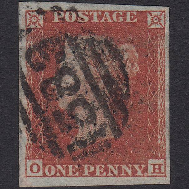 GB QV 1841 1d Red-Brown Plate 163 SG8-B2(1) OH FU 4M Nottingham 583