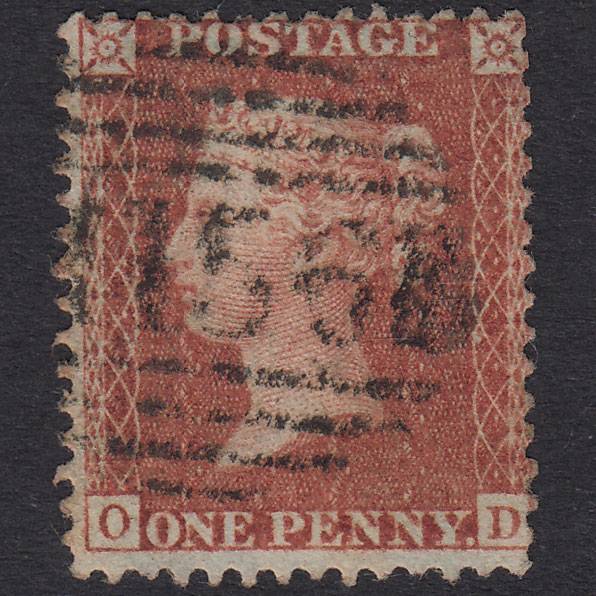 GB QV 1856 1d Red-Brown Plate 27 SG29-C8(1) OD GU Cork 156 Irish Spoon