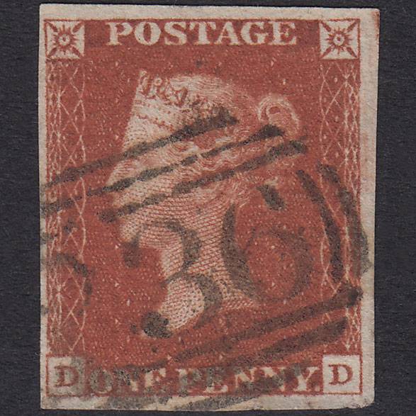 GB QV 1841 1d Plate 54 SG10-B1(4) DD FU 4 Good Margins Dartford 236