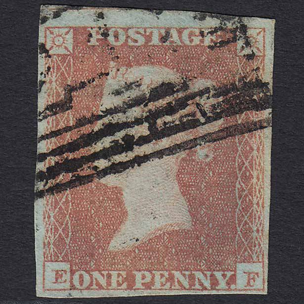 GB QV 1841 1d Red-brown (Plate 89) (SG8) 'EF' GU in Scotland 4 Margins