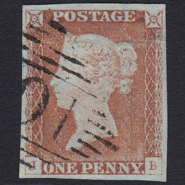 GB QV 1841 1d Pale Red-brown (Plate 68) SG9-B1(3) JB GU in Ireland 4M