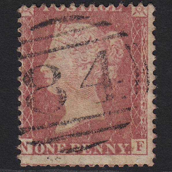 GB QV 1857 1d Rose-red (Plate 68) SG40-C10(1) NF GU Canterbury 84