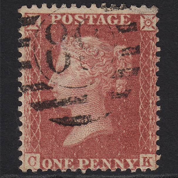 GB QV 1857 1d Rose-red (Plate 57) SG40-C10(1) CK GU in London