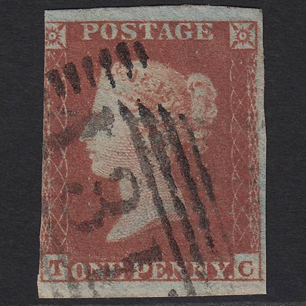 GB QV 1841 1d Red-brown (Plate 138) SG8-B2(1) TC GU 3 Margins Edinburgh 131