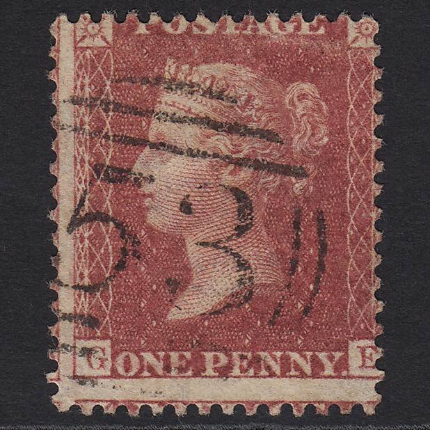 GB QV 1857 1d Rose-red (Plate 47) SG40-C10(1) GE GU Bath 53 Large Misperf