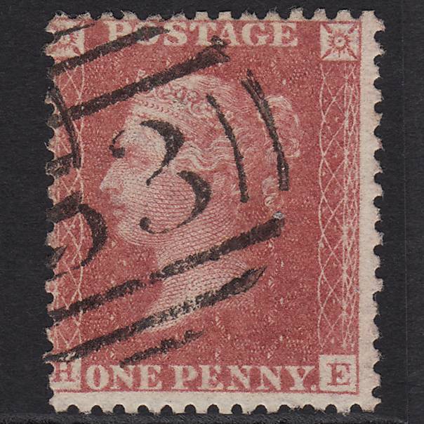 GB QV 1857 1d Pale Rose (Plate 56) SG39-C10(3) HE FU Bath 53