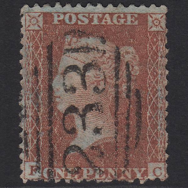 GB QV 1855 1d Red-brown (Plate 19) SG24-C3(1) FC FU Darlington 233