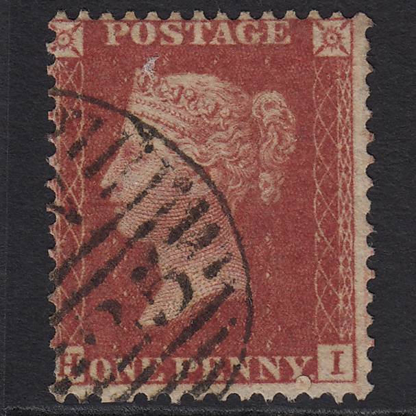 GB QV 1857 1d Rose-red (Plate 47) SG40-C10(1) HI FU London D&S Cancel