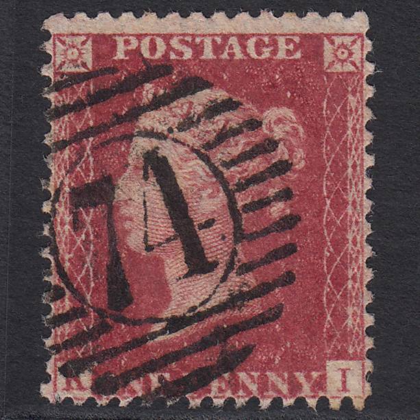 GB QV 1857 1d Rose-red (Plate 62) SG40-C10(1) KI FU London D&S 74