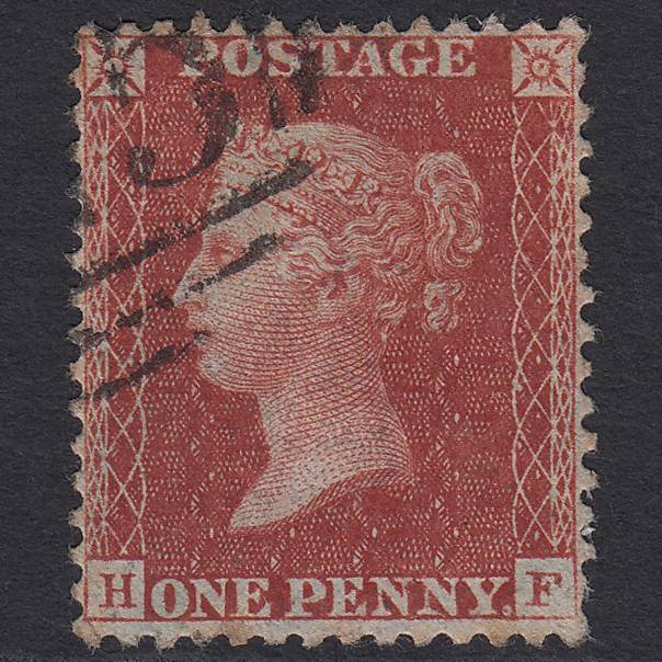GB QV 1855 1d Red-brown (Plate 7) SGC6(1) HF GU Light Cancel