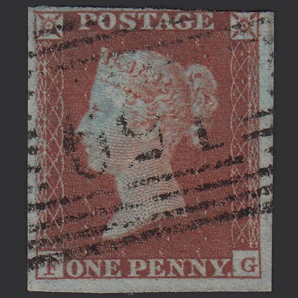 GB QV 1841 1d Red-brown (Plate 123) SG8-B2(1) FG FU nr 4M Glasgow 159