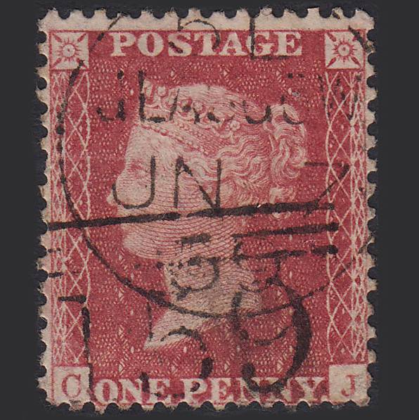 GB QV 1857 1d Rose-red (Plate 61) SG40-C10(1) CJ GU Glasgow 159