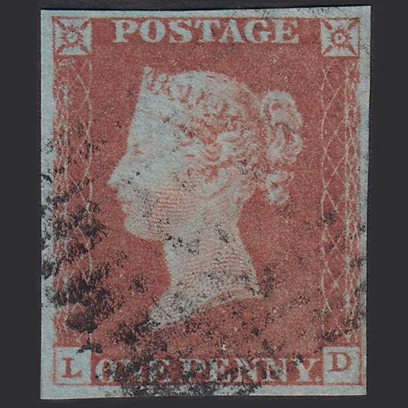 GB QV 1841 1d Red-brown (Plate 71) SG8-B1(1) LD FU 4 Margins Scotland