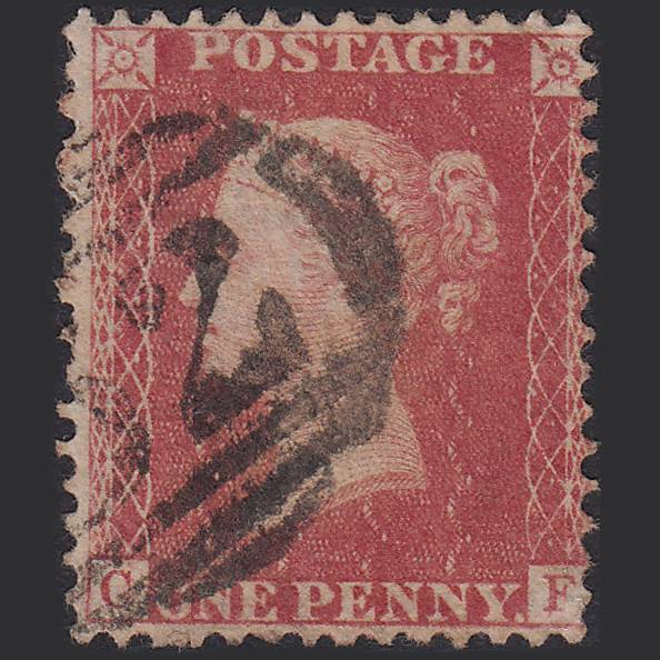 GB QV 1857 1d Rose-red (Plate 66) SG40-C10(1) Constant Variety CF GU