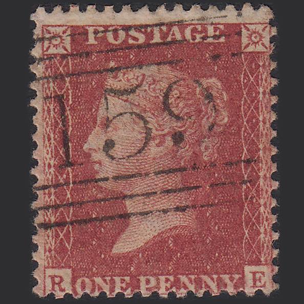 GB QV 1857 1d Rose-red (Plate 47) SG40-C10(1) RE FU Glasgow 159