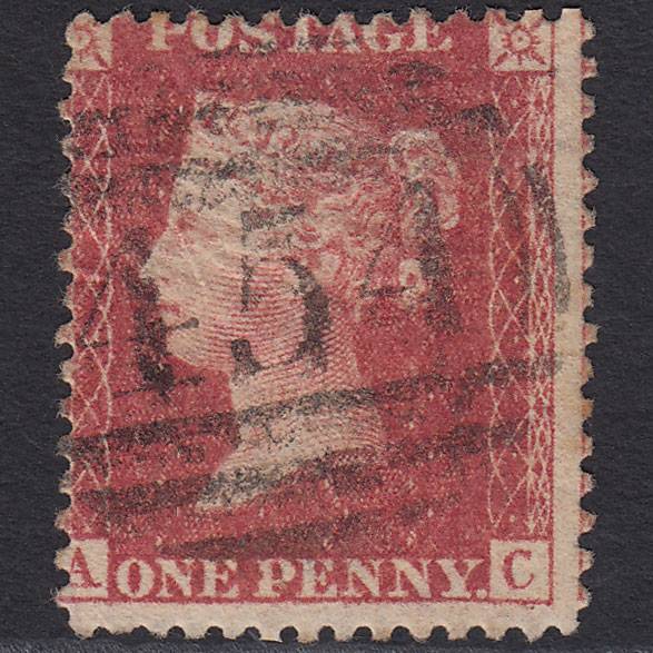 GB QV 1861 1d Rose-red (Plate 51) SG42-C12(3) AC GU Leominster 454 Misperf