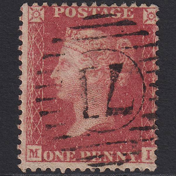 GB QV 1857 1d Rose-red (Plate 56) SG40-C10(1) MI FU London D&S 71 Misperf
