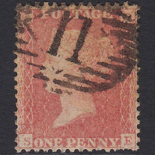 GB QV 1857 1d Pale Red (Plate 44) SGC8(9) SE GU London IS 11
