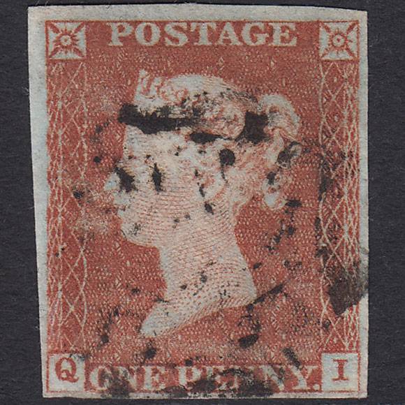 GB QV 1841 1d Red-brown (Plate 38) SG8-B1(1) Ivory Head QI GU 4M MX