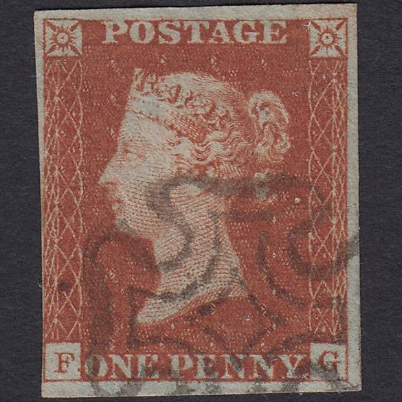 GB QV 1841 1d Red-brown (Plate 28) SG8-B1(1) FG FU 4 Margins Maltese Cross
