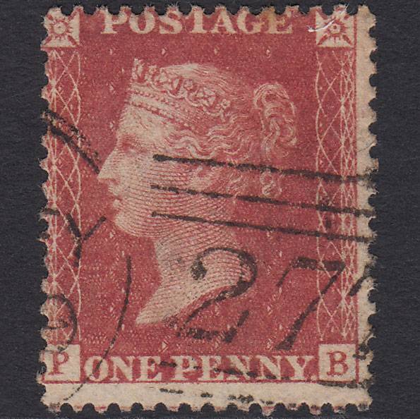 GB QV 1857 1d Rose-red (Plate 48) SG40-C10(1) PB FU Paisley 277