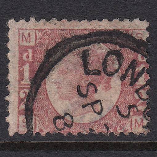 GB QV 1870 1/2d Rose (Plate 19) SG49-G4 SM FU London CDS Cancel