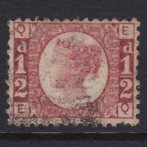 GB QV 1870 1/2d Rose-red (Plate 6) SG48-G4 EQ GU Light Cancel Well Centred