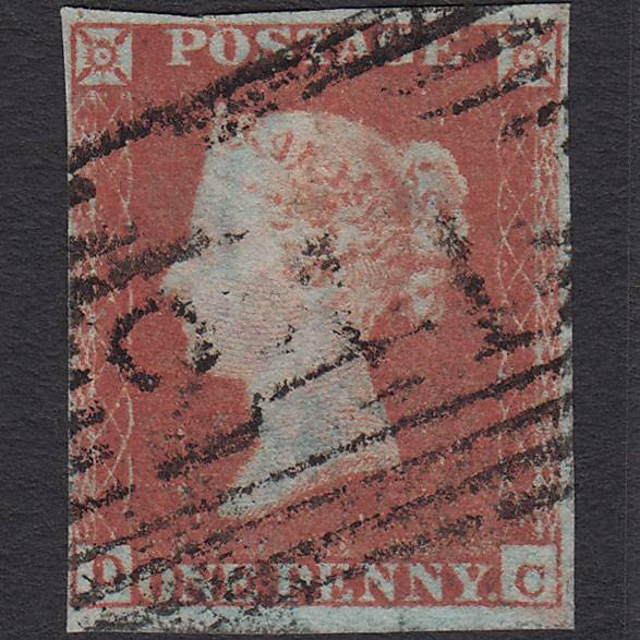 GB QV 1841 1d Red-brown (Plate 92) SG8-B1(1) DC GU 4M Markinch 241 Tear