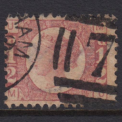 GB QV 1870 1/2d Rose (Plate 12) SG49-G4 MU GU Birmingham 75
