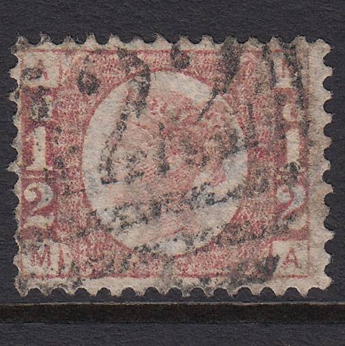 GB QV 1870 1/2d Rose (Plate 3) SG49-G4 MA GU Kingston 422