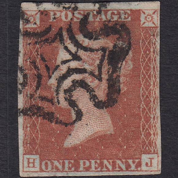 GB QV 1841 1d Red-brown (Plate 20) SG8-B1(1) HJ GU 4 Margins Maltese Cross