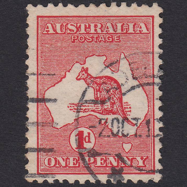 AUSTRALIA 1913 1d Carmine Kangaroo SG2b FU