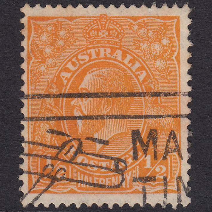 AUSTRALIA 1928 1/2d Orange King George V SG94 FU Airmail Cancel