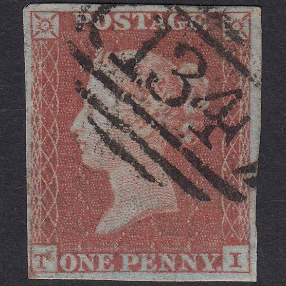GB QV 1841 1d Plate 126 SG8-B1(1) TI FU 4 Good Margins Bristol 134