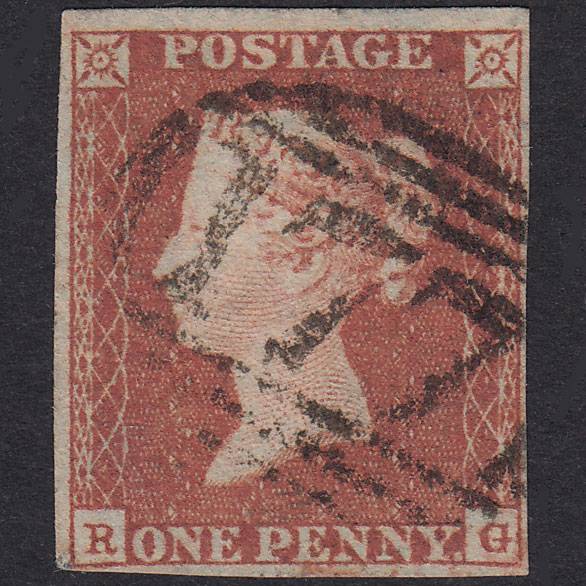 GB QV 1841 1d Red-Brown Plate 90 SG8-B1(1) RG GU 4 Margins Cheltenham 177