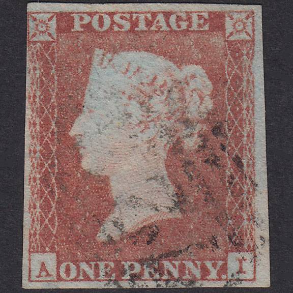 GB QV 1841 1d Plate 104 SG8-B1(1) AI FU Missing Imprimatur 4M Light Cancel