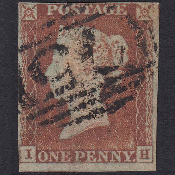 GB QV 1841 1d Pale Red-Brown Plate 43 SG9-B1(3) IH GU 4M Birmingham 75
