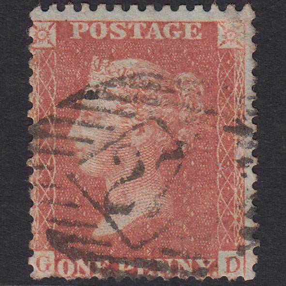 GB QV 1856 1d Red-Brown Plate 42 SG29-C8(1) GD GU London IS 27