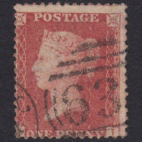 GB QV 1857 1d Rose-Red Plate 60 SG40-C10(1) RI FU Reading 635