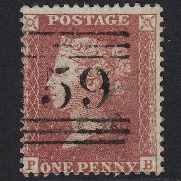 GB QV 1857 1d Rose-red (Plate 47) SG40-C10(1) PB FU Glasgow 159