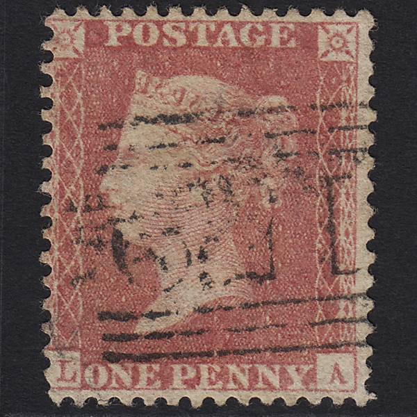 GB QV 1857 1d Pale Rose (Plate 44) SG39-C10(3) LA GU Glasgow 159