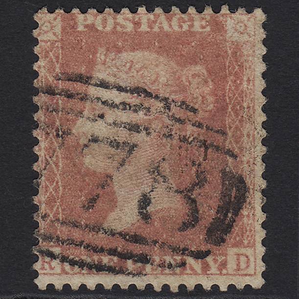 GB QV 1857 1d Rose-red (Plate 48) SG40-C10(1) RD GU Dunster 778