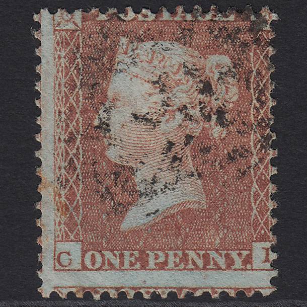 GB QV 1855 1d Yellow-brown (Plate 5) C6(2) CL FU
