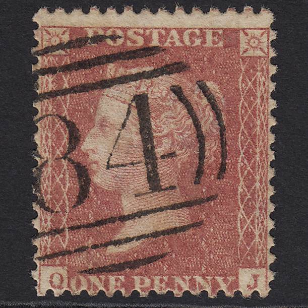 GB QV 1857 1d Rose-red (Plate 44) SG40-C10(1) QJ GU Canterbury 84