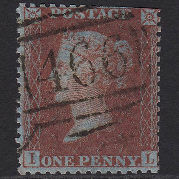 GB QV 1855 1d Red-brown (Plate 23) SGC7(1) IL PU Liverpool 466 Spoon