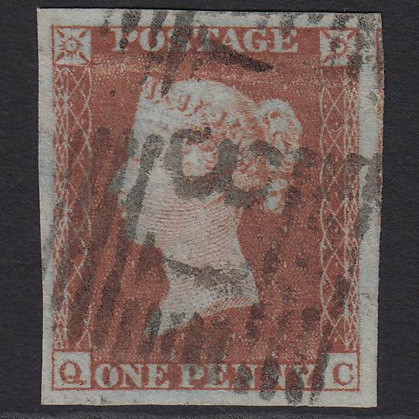 GB QV 1841 1d Red-brown (Plate 148) SG8-B2(1) QC GU 4 Margins Edinburgh 131